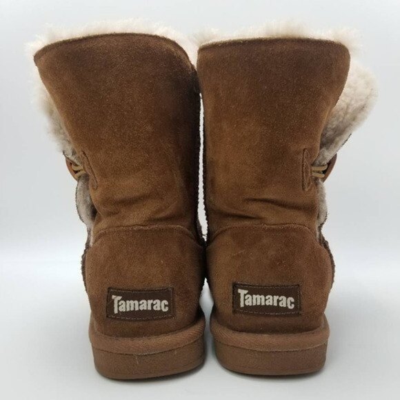 Tamarac Winter Boots Sonika Button Suede Shearling Lambs Wool Linning Size 7 M - Picture 11 of 12